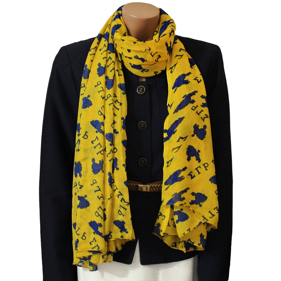 Sigma Gamma Rho Long Gauze Scarf-Scarf-Divine Nine Depot-36x72 inches-Viscose/Rayon-The Black Art Depot