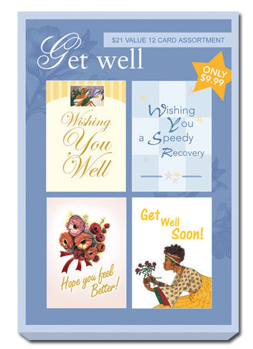 Blue Box Set of Get Well Greeting Cards