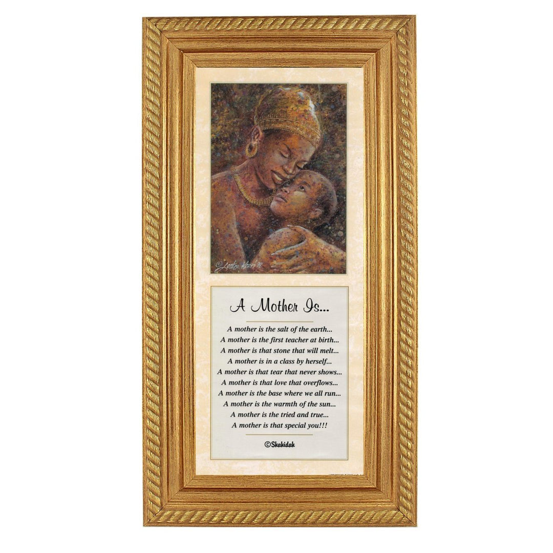 A Mother Is...-Literary Art-Shahidah-20x8 inches-Gold Frame-The Black Art Depot