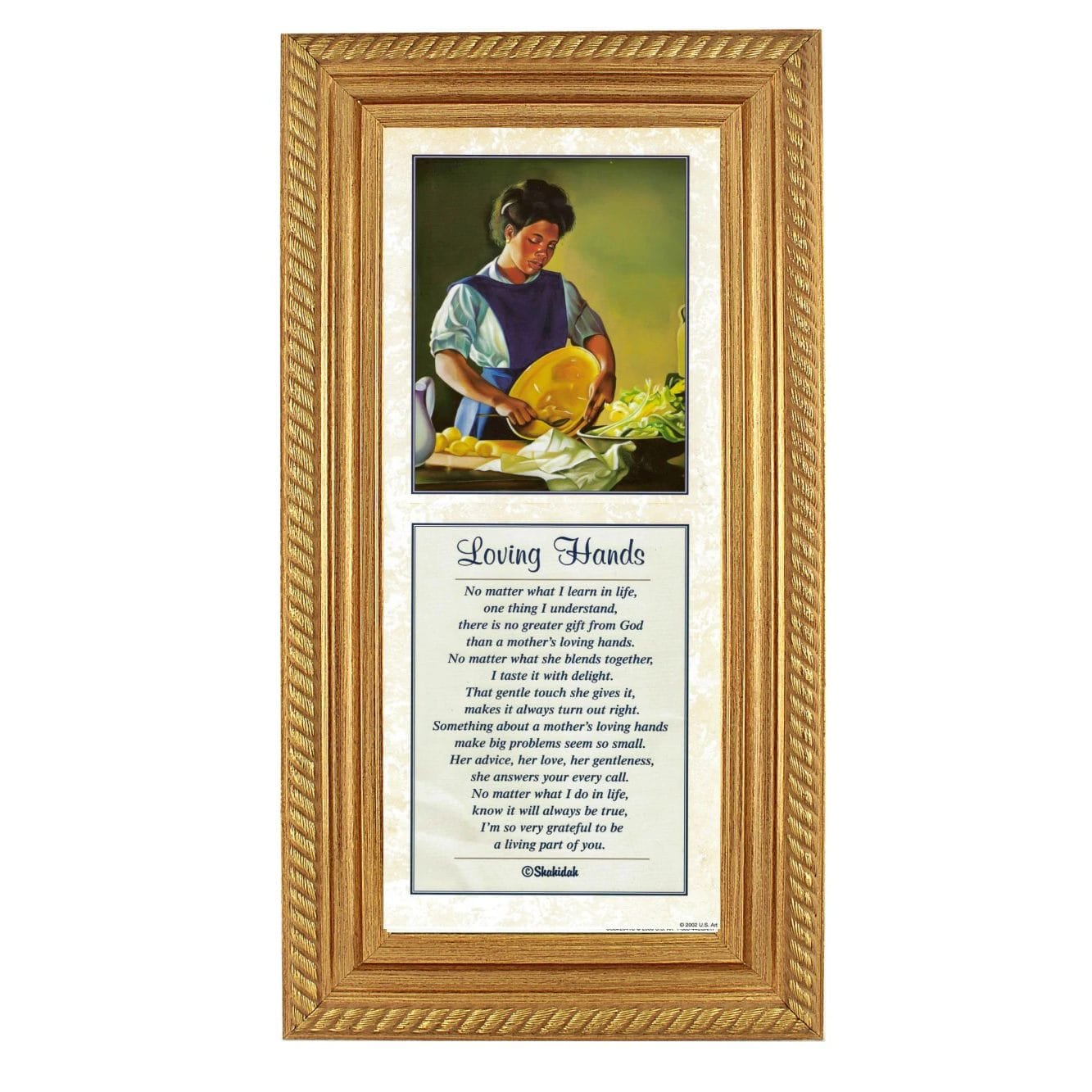 2 of 2: Loving Hands-Literary Art-Shahidah-20x8 inches-Gold Frame-The Black Art Depot