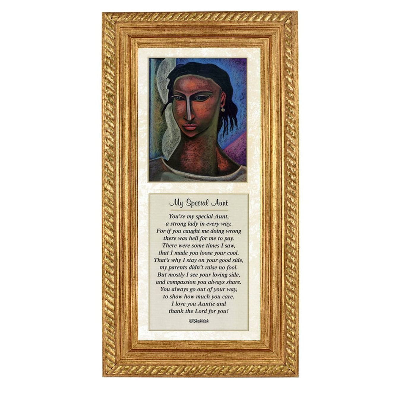 2 of 2: My Special Aunt-Literary Art-Shahidah-20x8 inches-Gold Rope Frame-The Black Art Depot