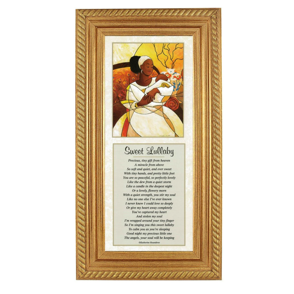 Sweet Lullaby-Literary Art-Katherine Roundtree-20x8 inches-Gold Frame-The Black Art Depot