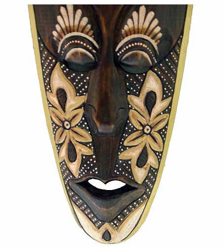Gecko Mask-Indonesian Decor-Stoneage Global Arts-20 inches-Wood-The Black Art Depot
