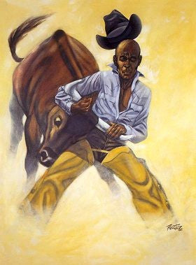 Bull Doggin'-Art-Henry C. Porter-29x23 inches-Unframed-The Black Art Depot