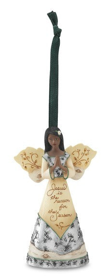 Prayer Angel Ornament: Holiday Ebony Elements Collection