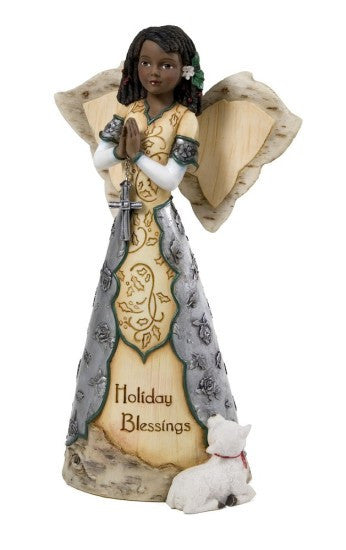 Holiday Blessing Angel Holding Cross Figurine by Holiday Elements