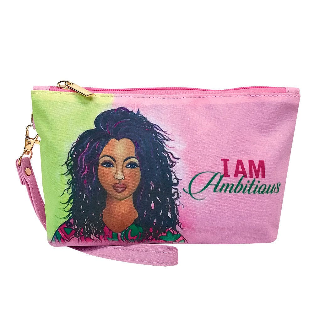 1 of 4: I Am Ambitious: Alpha Kappa Alpha Cosmetic Pouch by Sylvia