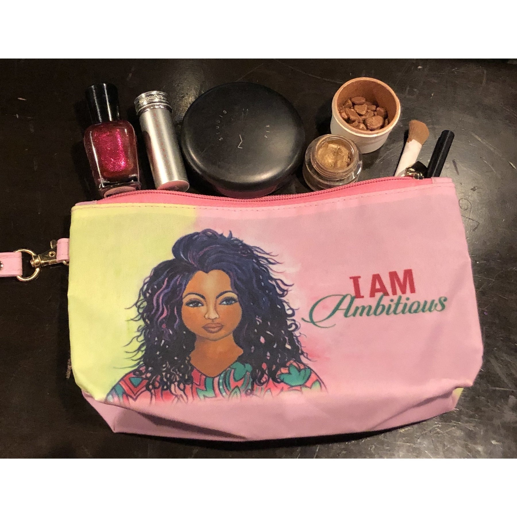2 of 4: I Am Ambitious: Alpha Kappa Alpha Cosmetic Pouch by Sylvia