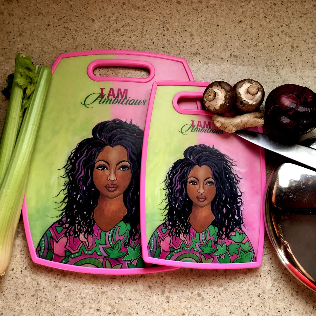 I am Ambitious by Syliva "GBaby" Cohen: Alpha Kappa Alpha Cutting Board