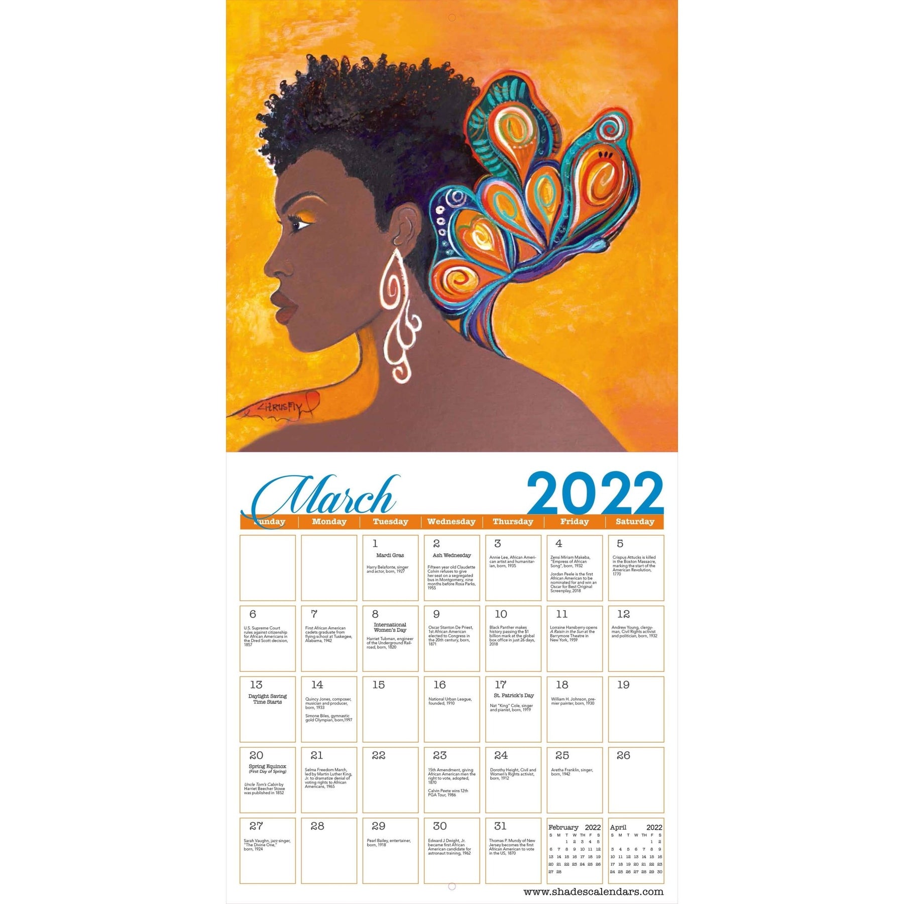 4 of 6: I Am Life by GBaby: 2022 African American Calendar (Interior)