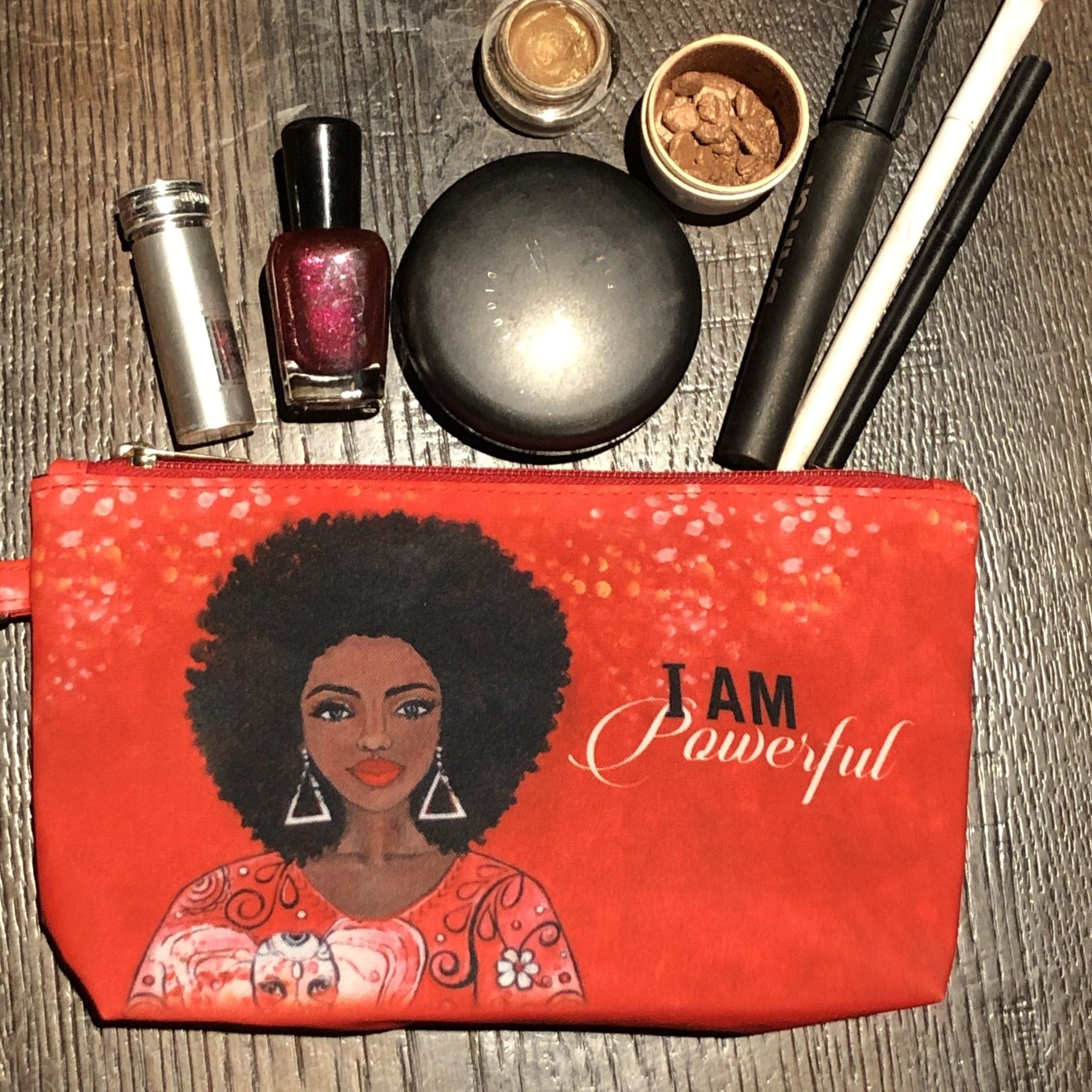 2 of 4: I Am Powerful: Delta Sigma Theta Cosmetic Pouch by Sylvia