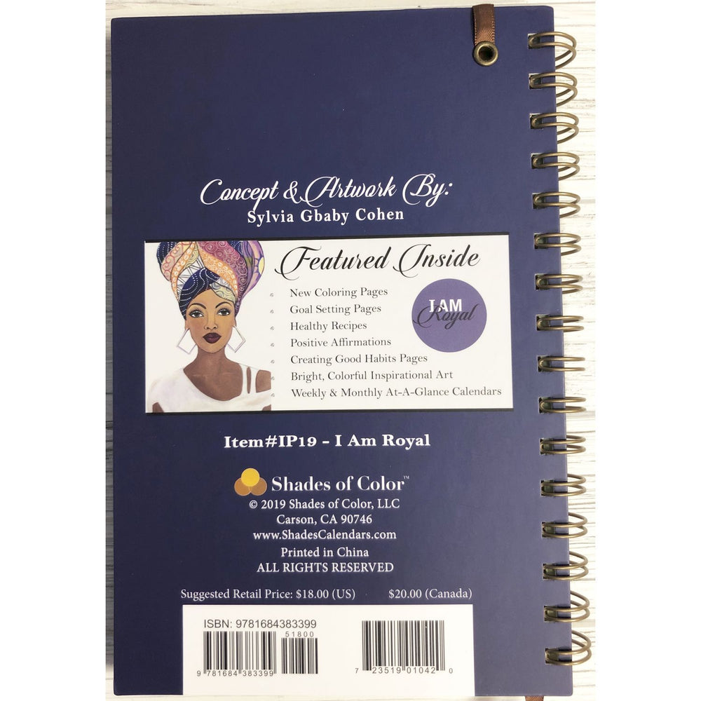 I Am Royal: 2020 African American Weekly Planner by GBaby (Back)