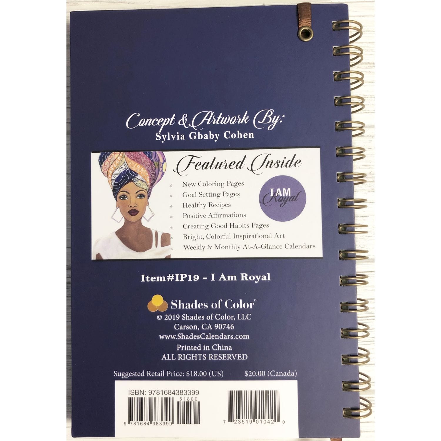 2 of 5: I Am Royal: 2020 African American Weekly Planner by GBaby (Back)
