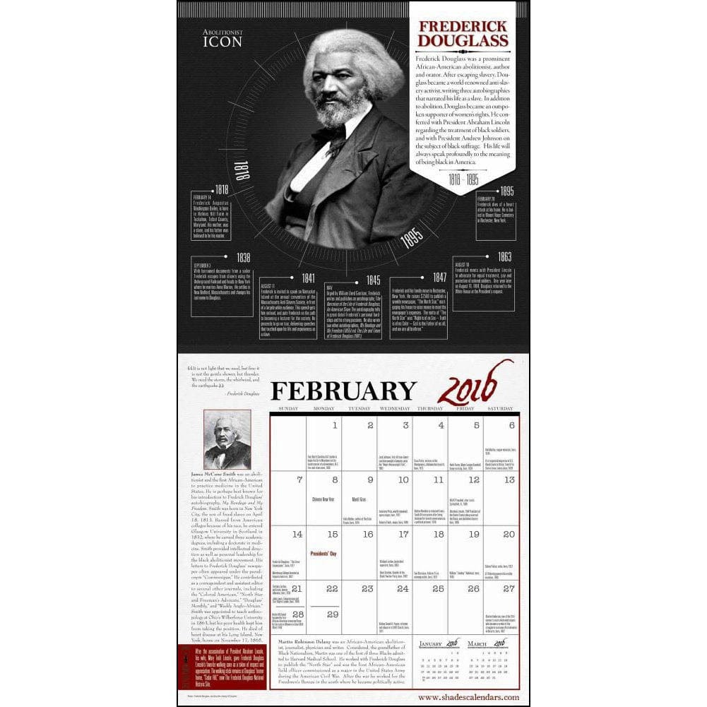 4 of 4: Icons of Change: 2016 Black History Wall Calendar (Inside)