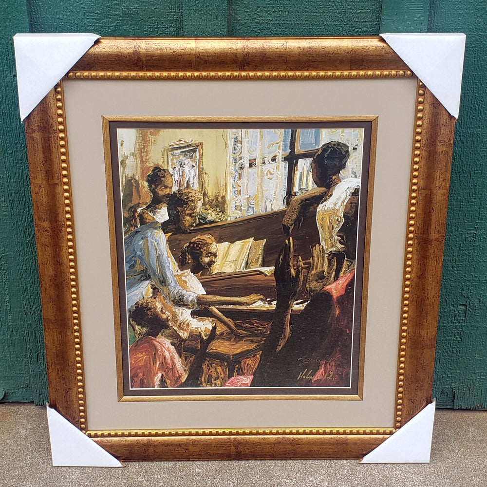 In the Key of Family-Art-John Holyfield-24x18 inches-Gold Frame-The Black Art Depot