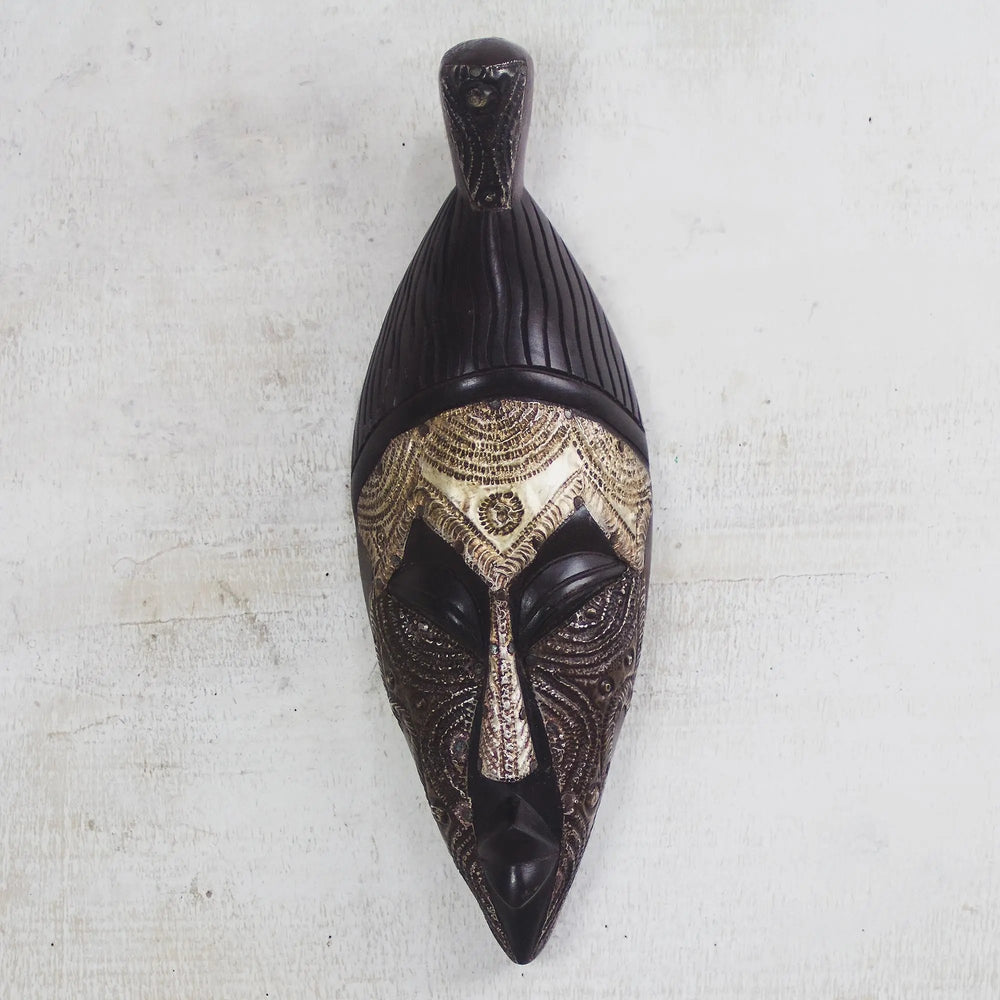 African Elder: Authentic Handmade West African Mask by Winfred Okoampah