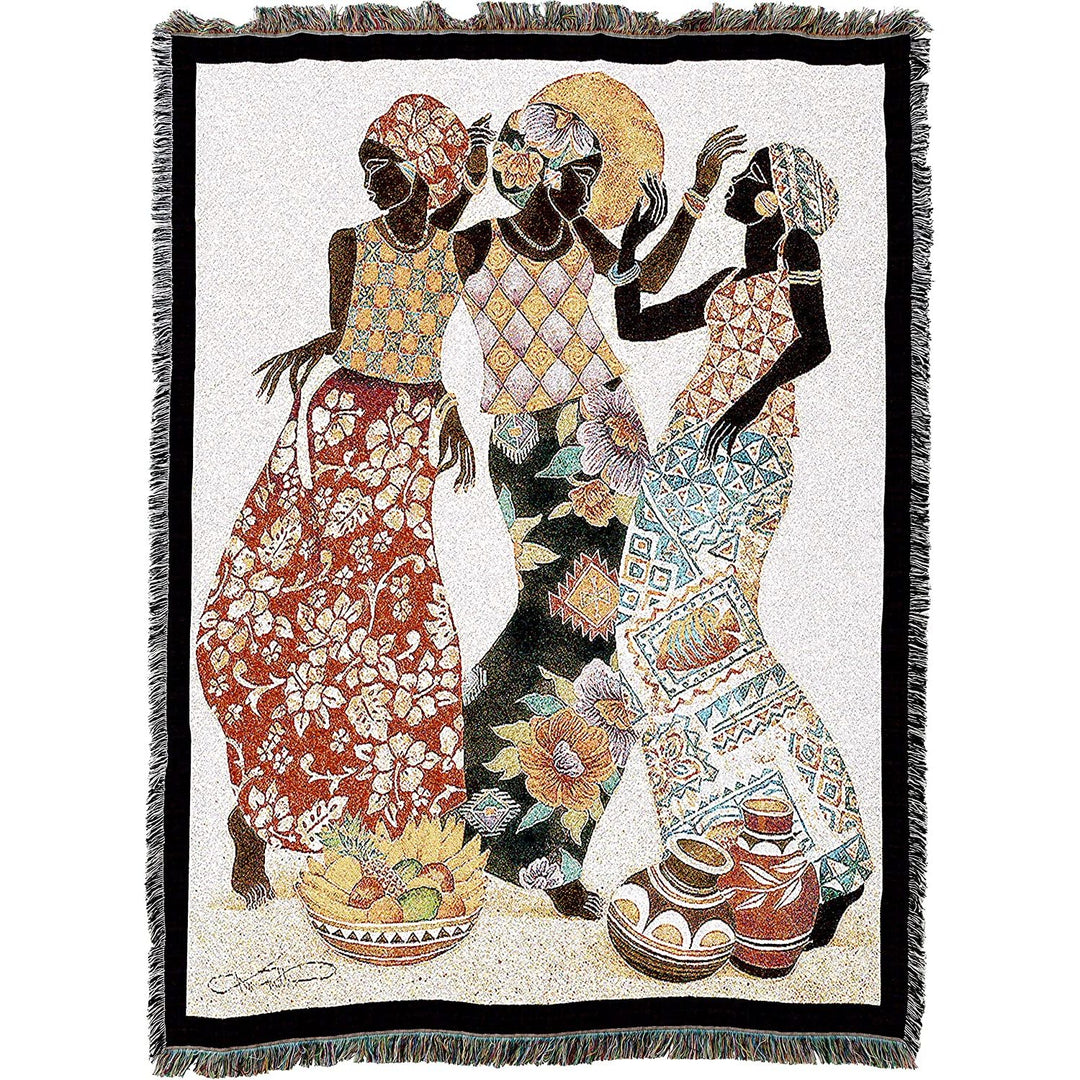 Jubilation by Keith Mallett: African American Tapestry Throw Blanket