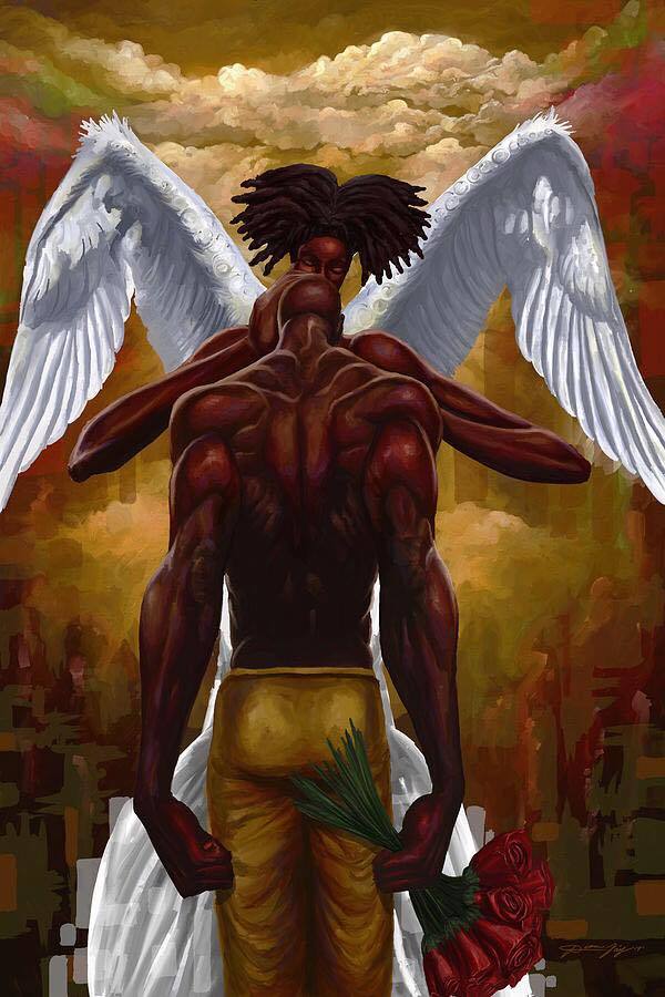 Kissed by an Angel-Art-Dion Pollard-30x20 inches-Unframed-The Black Art Depot