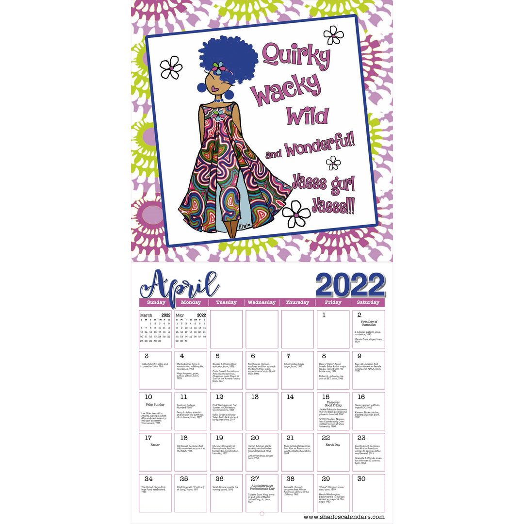 Be Your Own Insp-HER-ation by Kiwi McDowell: 2022 African American Wall Calendar (Interior)