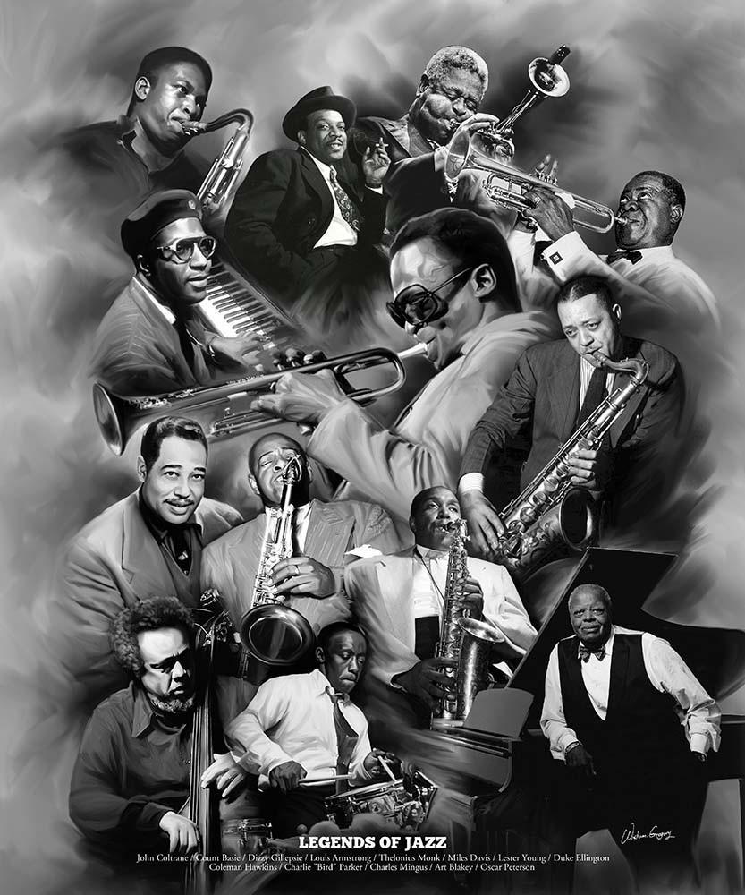 Jazz Legends (Miles Davis, Charlie Parker, John Coltrane, Louis