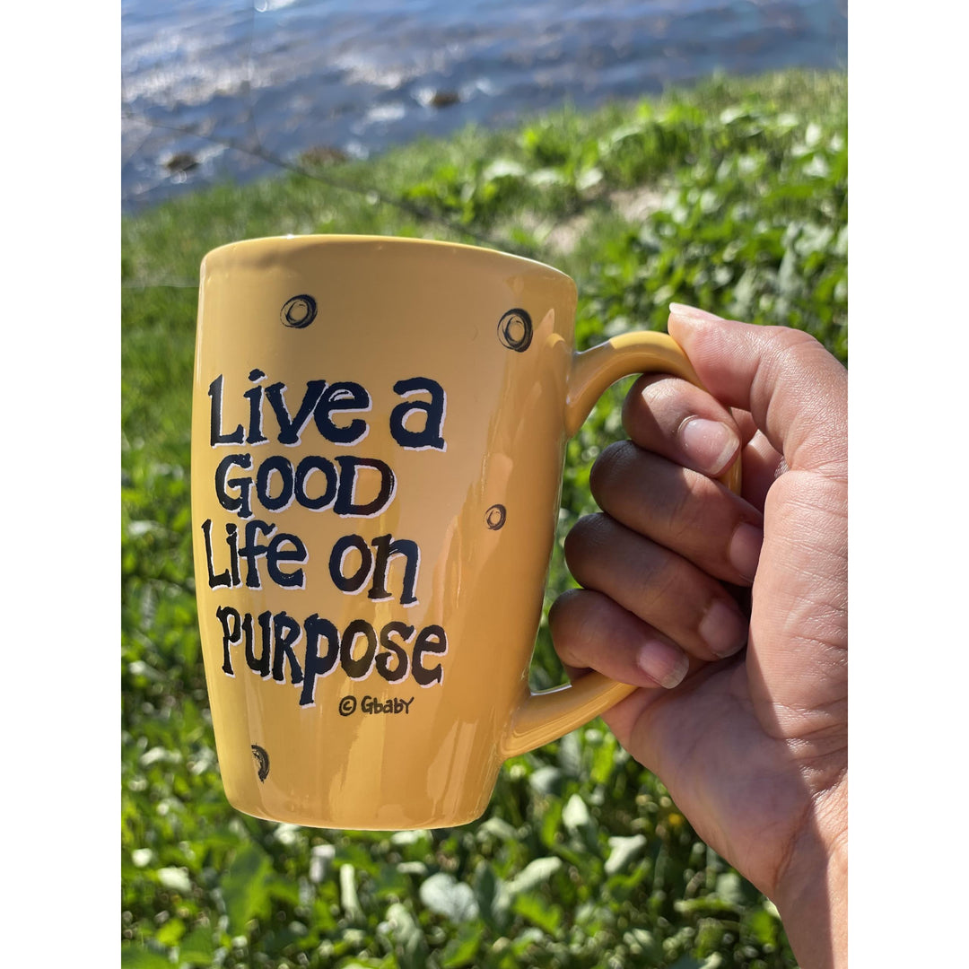 Life on Purpose Ceramic Latte Mug by Sylvia "Gbaby" Cohen