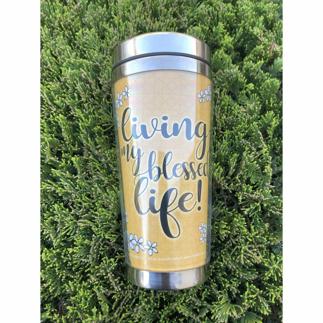 Living My Blessed Life by Kiwi McDowell: African American Travel Mug/Tumbler