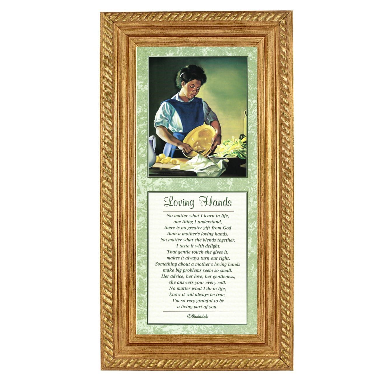 2 of 2: Loving Hands II-Literary Art-Shahidah-20x8 inches-Gold Frame-The Black Art Depot