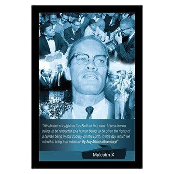Malcolm X: By Any Means Necessary by Sankofa Designs (Black Frame)