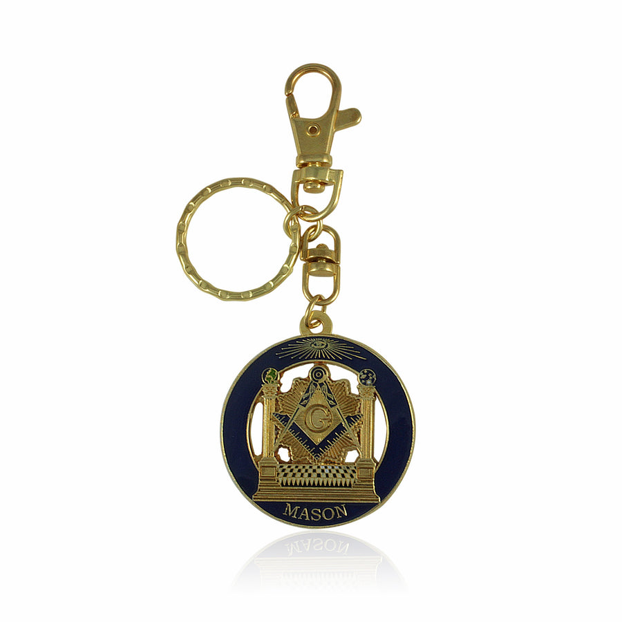 Two Pillars: Masonic Key Chain with Hook by UniverSoul Gifts