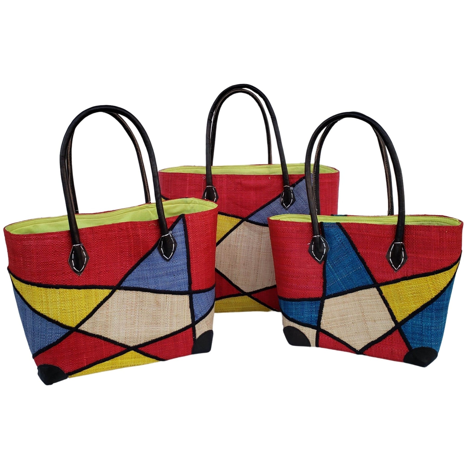 1 of 29: Mirana: Authentic Hand Made Multicolor Madagascar Raffia Hand Bag (Red Multicolor)