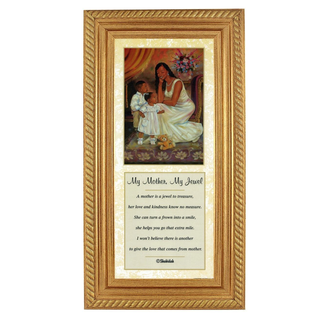 2 of 2: My Mother, My Jewel-Literary Art-Shahidah-20x8 inches-Gold Frame-The Black Art Depot