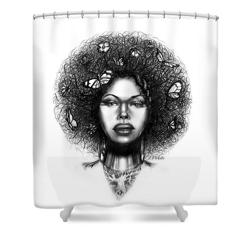 Natural Roots-Shower Curtain-Jerome White-71x74 inches-Polyester-The Black Art Depot