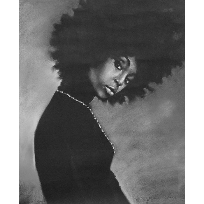 Natural Woman II-Art-Andrew Nichols-24.25x19.25 inches-Unframed-Greyscale-The Black Art Depot