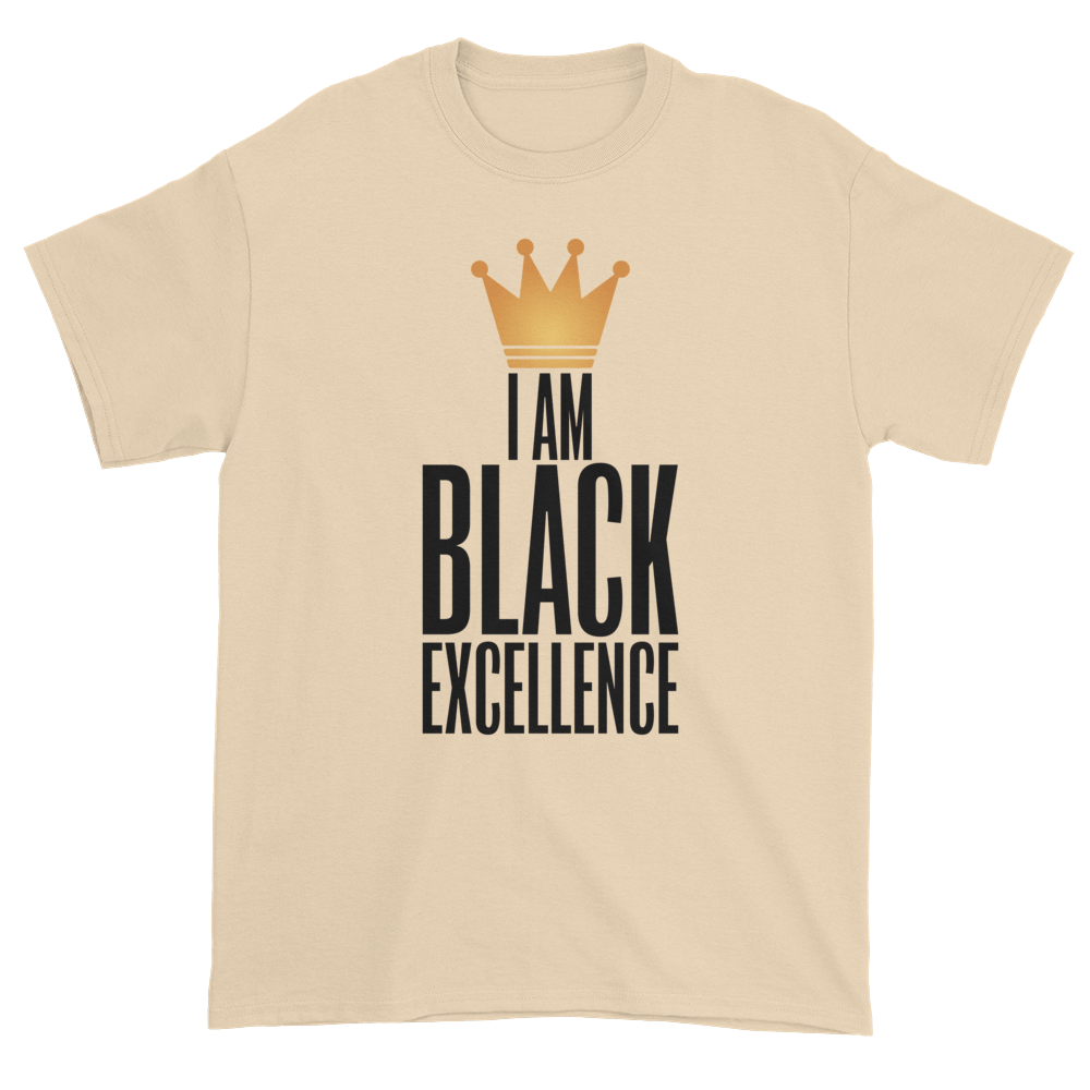 6 of 9: I Am Black Excellence Men's Short Sleeved T-Shirt (Beige)