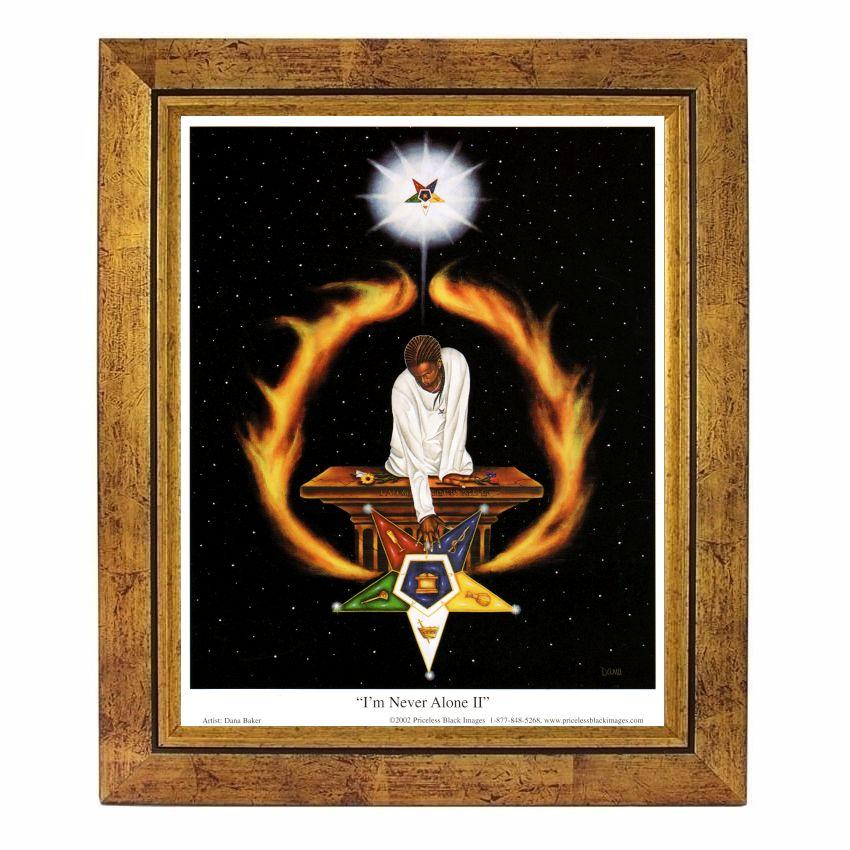 I am Never Alone II: Order of the Eastern Star by Dana Baker (Gold Frame)