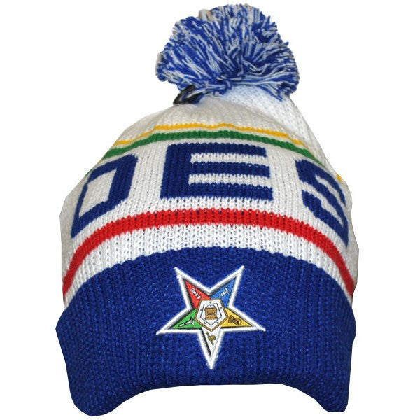 Order of the Eastern Star Pom Pom Beanie Hat (Front)