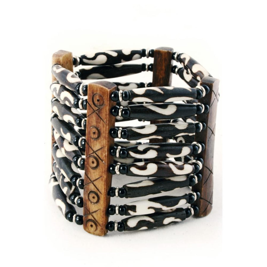 Authentic African Hand Crafted Batik Bone Bracelet by Boutique Africa