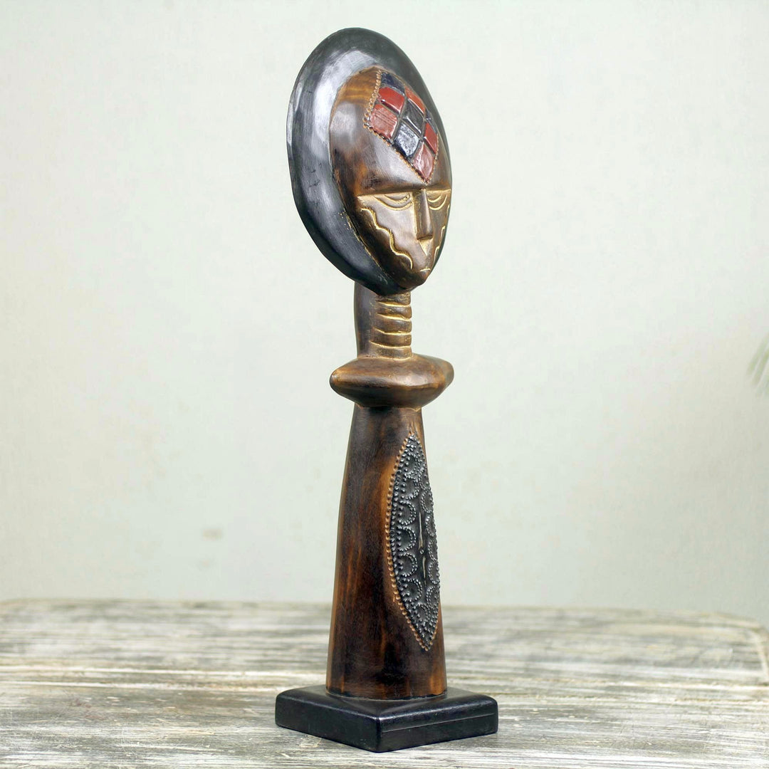 Dzigbordi: Fertility Doll-African Decor-Rita Zakour-17.25 inches-Sese Wood-The Black Art Depot