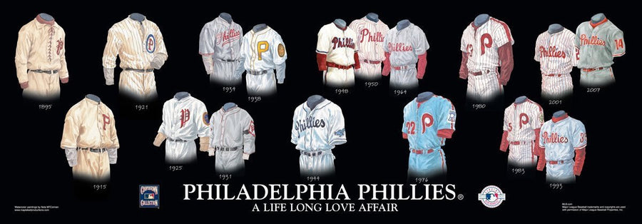 Philadelphia Phillies Uniform/Jersey Baseball Poster by Nola McConnan and William Band