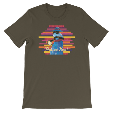 Praise Him by D.D. Ike: African American Religious Short Sleeve T-Shirt (Army)