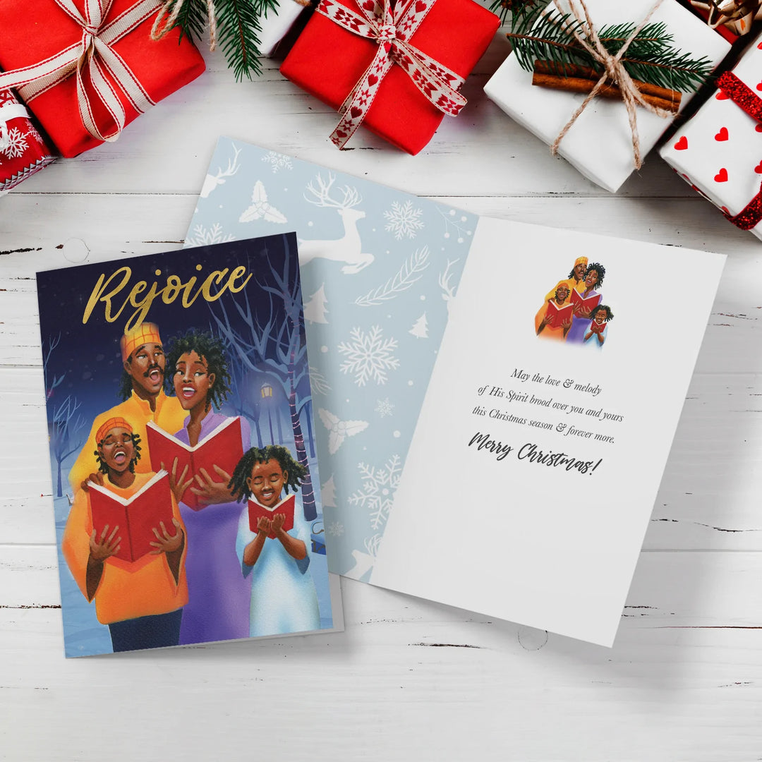 Rejoice: Christmas Carols Christmas Card Box Set-Greeting Card-Keith Conner-7x5 inches-Box Set of 15 Cards-The Black Art Depot
