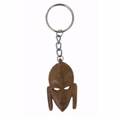 Authentic Hand Made Wood African Mask Key Chain (Kenya)