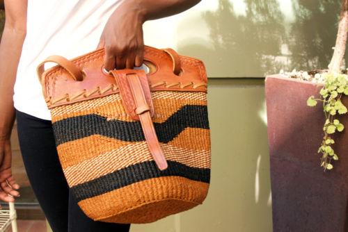 4 of 4: Authentic African Hand Made Sisal and Leather Cowgirl Hand Bag