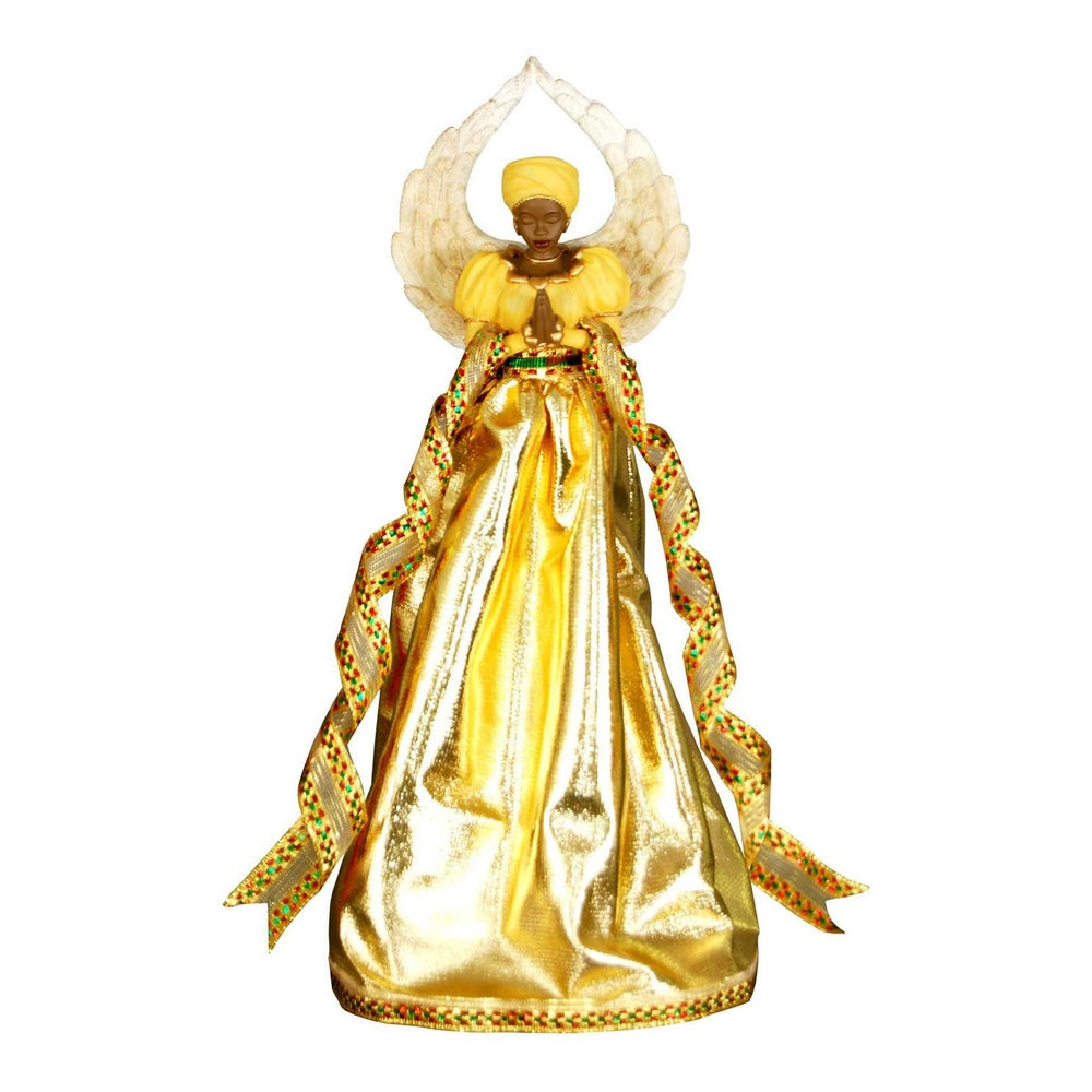 Serenity Angel: African American Christmas Tree Topper (Gold)
