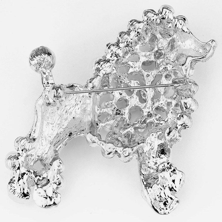 Silver Toned Sigma Gamma Rho Pretty Poodle Brooch (Back)