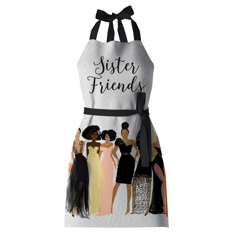 Sister Friends by Nicholle Kobi: African American Kitchen Apron