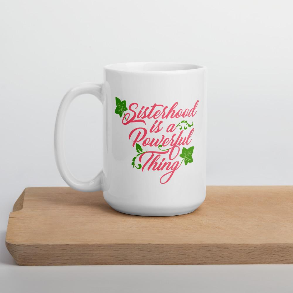 6 of 10: Sisterhood is a Powerful Thing: Alpha Kappa Alpha Inspired Ceramic Mug (15 ounce)