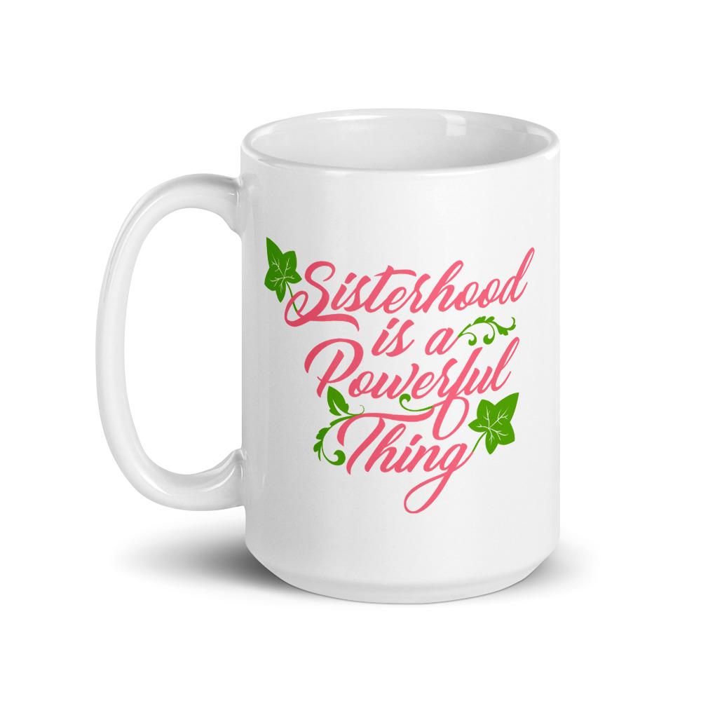 1 of 10: Sisterhood is a Powerful Thing: Alpha Kappa Alpha Inspired Ceramic Mug (15 ounce)