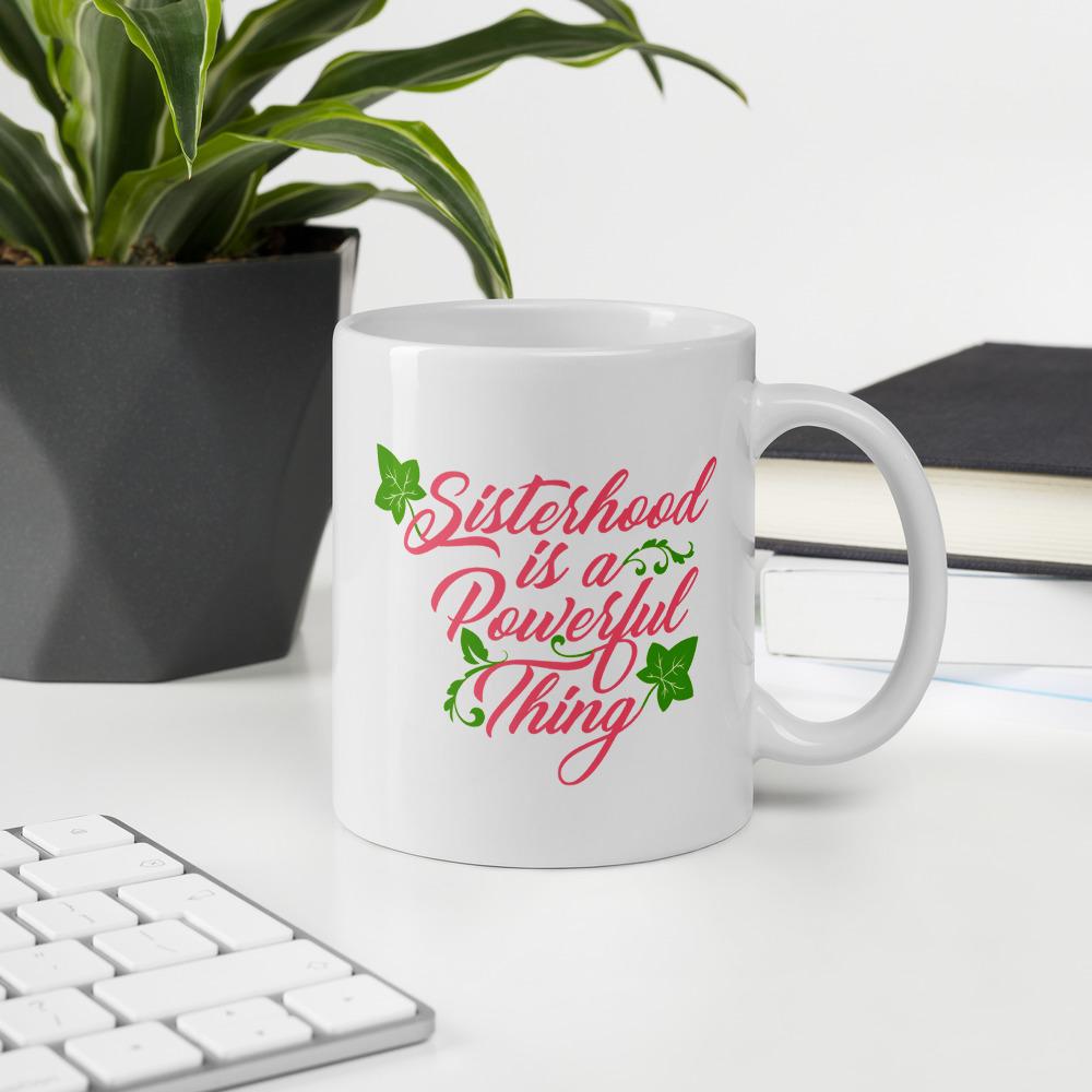 4 of 10: Sisterhood is a Powerful Thing: Alpha Kappa Alpha Inspired Ceramic Mug (11 ounce)