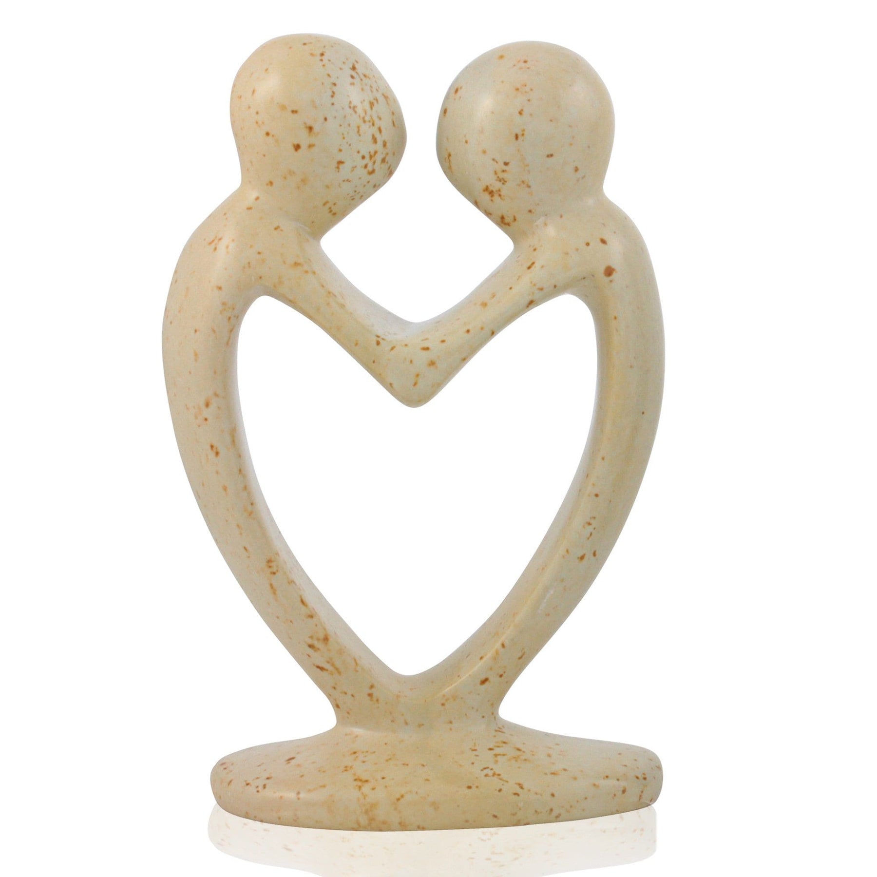 3 of 3: Small Kenyan Heart Couple Soapstone (Natural) Figurine by Venture Imports